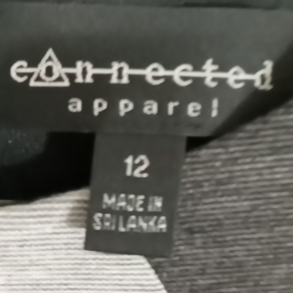 Connected Apparel Black Belted Dress  12 - Picture 3 of 5